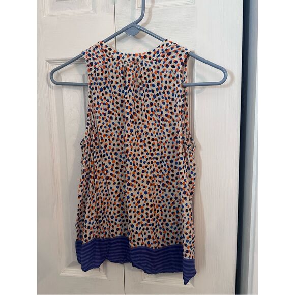 Maeve Anthropologie Women's Polka Dot Sleeveless Blouse  Multicolor Size 0 - Picture 7 of 8